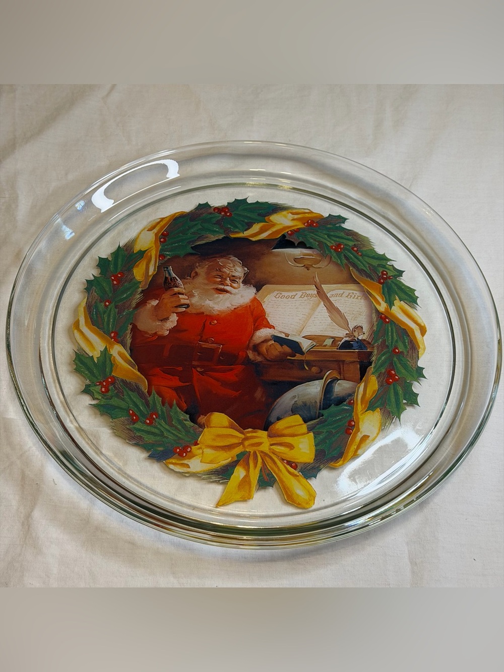 1997 Coca-Cola Santa Platter 13"
Christmas Glass Coke Holiday
Plate